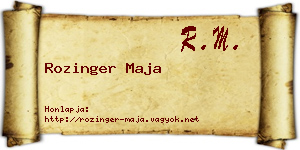 Rozinger Maja névjegykártya